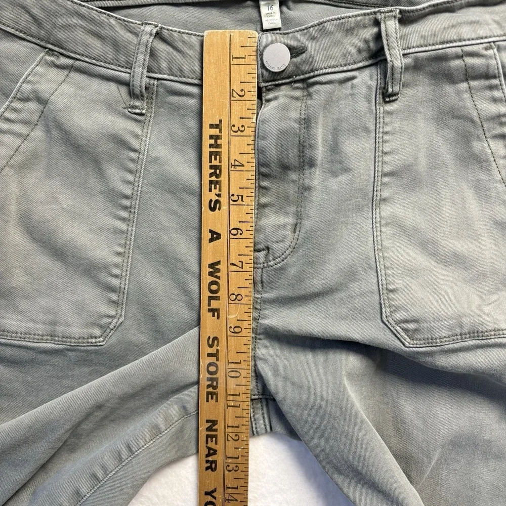Seven 7 For All‎ Mankind Jeans Woman Sz 16 Green Utility Ankle Skinny Cargo